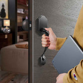 Elemake Front Door Lock Exterior/Interior Front Entry Handleset with Door Knob,Black